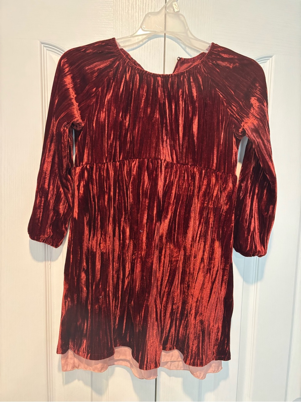 Free People Shimmering Wine Red Velvet Tunic